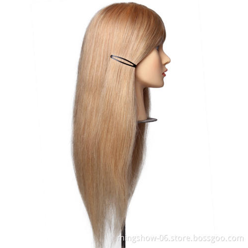 Blond human hair dummy training mannequin head for sale